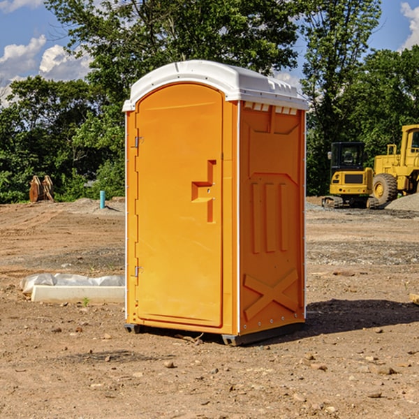 how often are the portable restrooms cleaned and serviced during a rental period in Moskowite Corner California